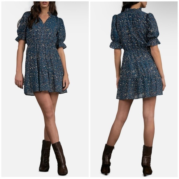 Elan Printed Short Sleeve Mini Dress Size S - Picture 1 of 8